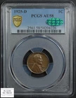1925 D Lincoln Wheat Copper Cent 1C PCGS AU 58 CAC