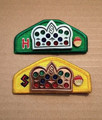 AWANA CLUBS Two Patches, Each with a Jeweled CROWN and Smiley Face PIN