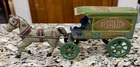 1920s J. Chein Co. Horse Drawn Dispatch Wagon Tin Toy - 11” across