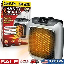 Compact Plug In Heater Quiet Adjustable Thermostat Portable Energy Efficient New