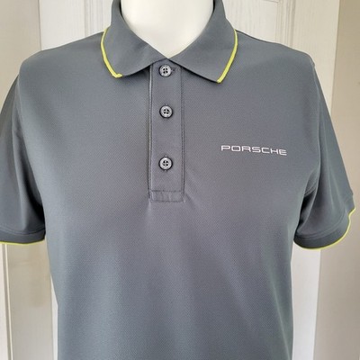 Polo Shirt Porsche Drivers Selection Gr. M GRAU Kragen/ Ärmel m. Kontrast