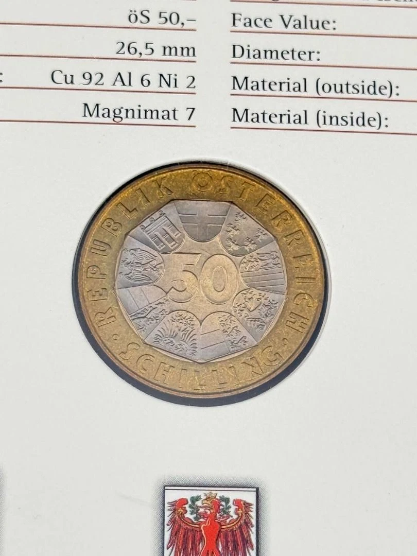 50 Schilling Österreich 2000 Ferdinand Porsche Gedenkmünze