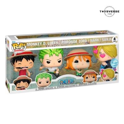Funko Pop One Piece 4-Pack Luffy Zoro Nami Sanji | Edizione Esclusiva