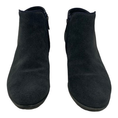 Blondo gray suede block heel waterproof booties size 8.5