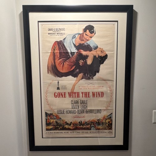 Gone With The Wind Original US Movie Poster Clark Gable Vivien Leigh Framed