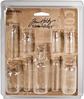 3 Pack Idea-Ology Corked Glass Vials 9/Pkg-Clear 1.25'' To 3'' TH92899