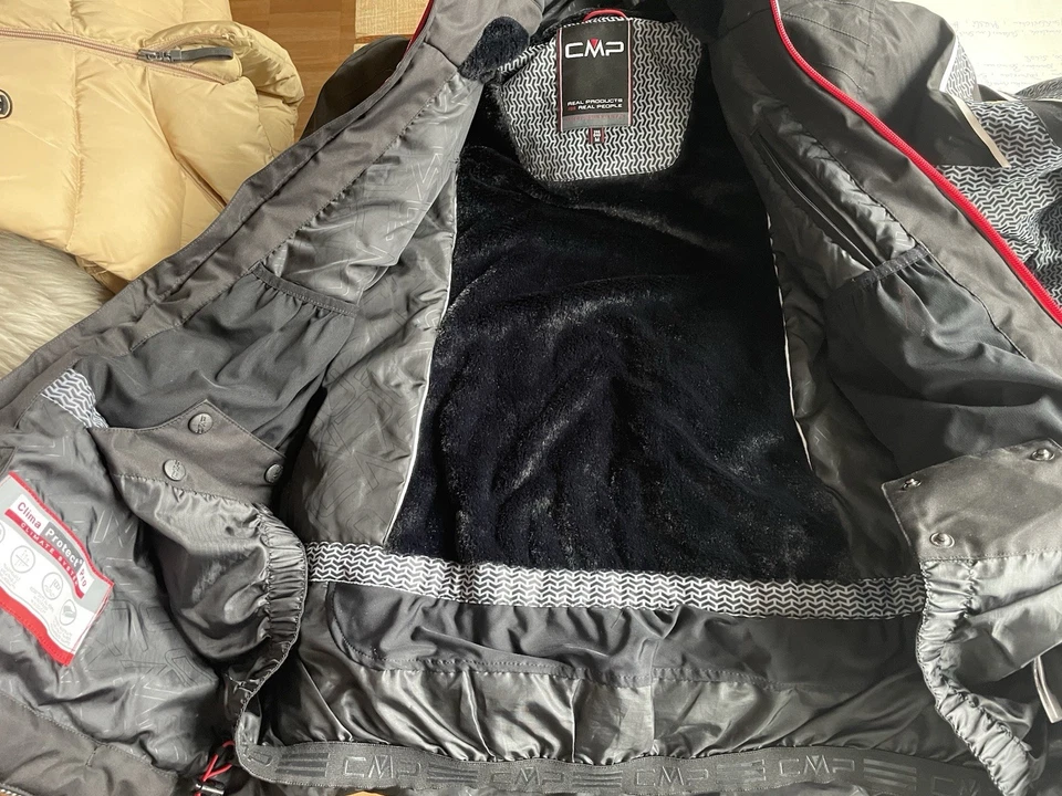 Ski-Jacke Damen CMP Clima Protect Gr. M (D40) Schwarz Grau mit Kapuze #MART - Bild 4 von 4