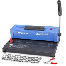 Spiral Binding Machine, 4:1 Pitch, 12 Sheets Punch Capacity, Electric Coil In...