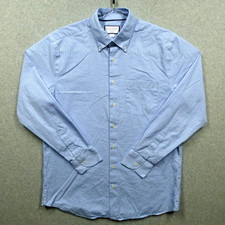 Charles Tyrwhitt Shirt Mens 17 36 Blue Plaid Slim Fit Non Iron Office Casual