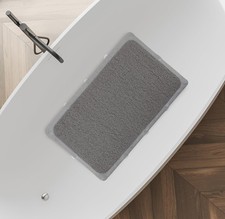 Splash Home Loofa Bathtub Mat Non-Slip, Shower 30" x 17" Rectangular , Grey