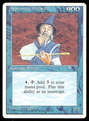 Apprentice Wizard Common Fourth Edition MTG Near Mint
