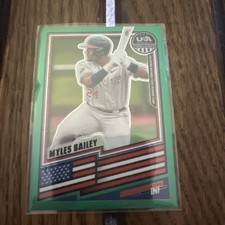 2026 Panini Stars & Stripes Green Prizm #160 Myles Bailey