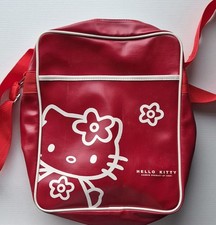 Hello Kitty Sanrio By 2001 Red Vinyl Crossbody Bag