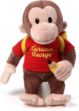 GUND 16" Curious George Back-to-School Monkey Plush Toy–Soft Stuffed Animal Gift