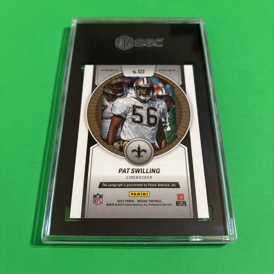 Pat Swilling 2023 Panini Mosaic Scripts #S23 New Orleans Saints SGC 10 & 10! - Image 4 of 4