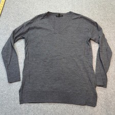 Banana Republic 100 Merino Wool V-Neck Sweater Gray Size M Small READ