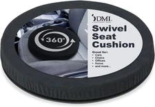 HealthSmart 360 Degree Swivel Seat Cushion, Chair Assist 15 Diameter, Black 
