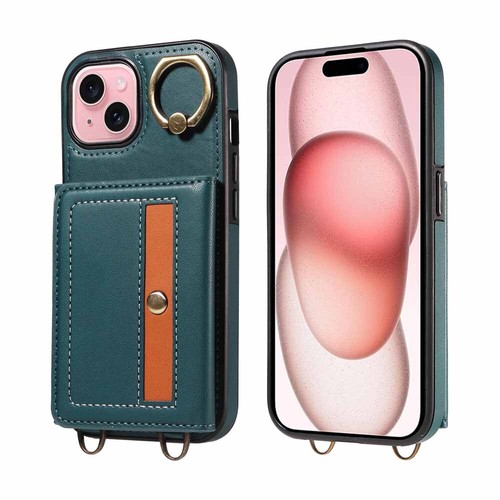 For iPhone 15 Pro Max 14 13 12 11 SE XR 7 8 Ring Stand Wallet Leather Case Cover - Picture 20 of 32