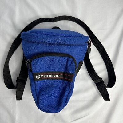 Vintage Tamrac 515 Camera DSLR Strap Holster Bag Blue Padded USA