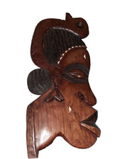 BELLISSIMO PROFILO DONNA AFRICANA GRANDE IN LEGNO ARTIGIANALE VINTAGE RARO