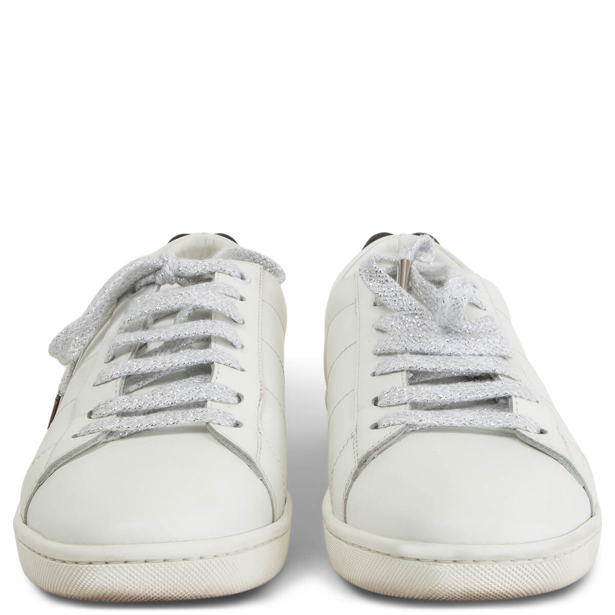 64219 auth SAINT LAURENT white leather LIPS CLASSIC COURT 64219 auth SAINT LAURENT white leather LIPS CLASSIC COURT