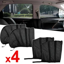 4pcs  Anti-UV Car Sun Shade Visor Front Rear Window Screen Mesh Cover Sunshade