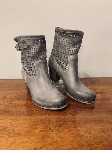 STIVALETTI DONNA PRIMAVERA / ESTATE IN PELLE GRIGIA, GAMBALE TRAFORATO N'  38 | eBay