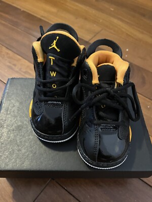 Jordan Dub Zero Black & Yellow Taxi  Running Shoes Toddlers (Sz: 5C) DV1358-017