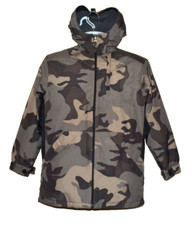GAP Camo Fleece Lined Hooded Basic Jacket KIDS Sz XL Olive Black Brown Beige