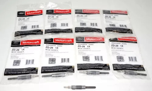 Genuine Motorcraft ZD-9 Glow Plugs (Set of 8) for Ford 7.3L - Picture 1 of 1