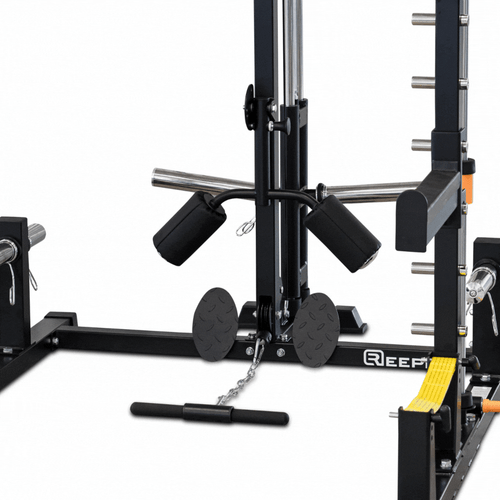 RM90 Rack: Smith Machine, Lat Pulldown, Bench + 100kg Bumper Weights - Picture 18 of 18