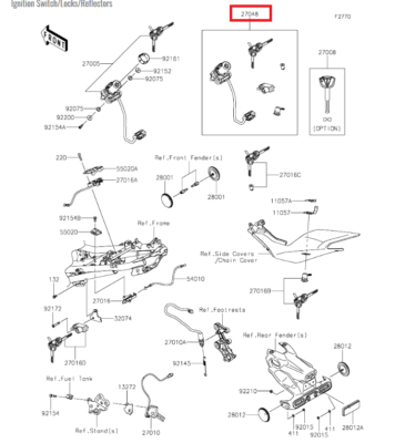 KAWASAKI NINJA 500 EX500 2024 SWITCH-ASSY 27048-5276 | eBay Australia