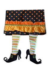Halloween Witch's Dangling Legs Table Runner 70" excludes Legs