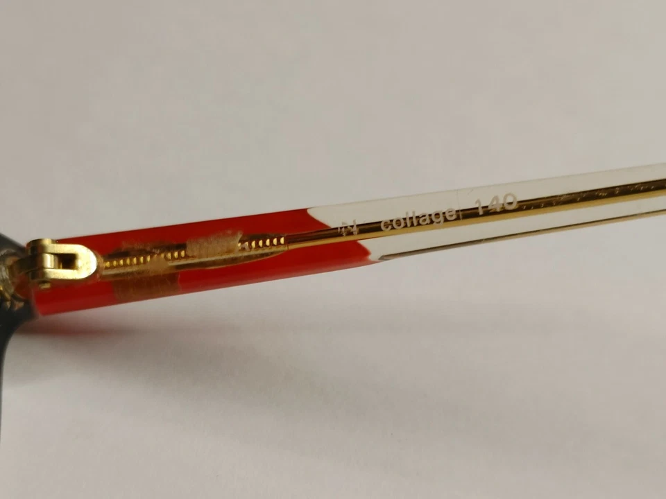 Anne Klein Para Arco Iris Rosa Negro Blanco Collage C.303 54-14-140 Italia Hecho a Mano Foto 3 de 4