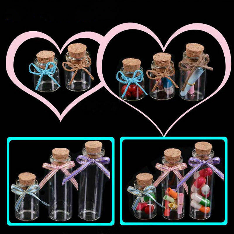 22 mm/24 mm/30 mm niedliche Klarglasflaschen mit Korken, leere Gewürzflaschen - Bild 5 von 9