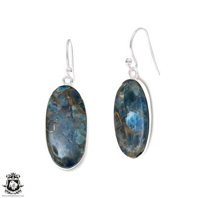 Pyritized Apatite 925 SOLID Sterling Silver Hook Dangle Earrings