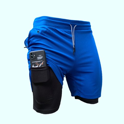 Pantalones Cortos De Correr Para Hombre 2En1 Ropa De Entrenamiento Gimnasio  Men | eBay