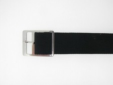 Watchband Nylon strap 11/16" 18 mm Black 14" band wrist arm adjustable one piece