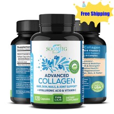 Advanced Collagen Hair,Skin,Nails, Joint Support Hyaluronic Acid  Vitamin C