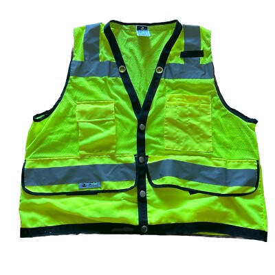 Radians SV59 Class 2 Heavy Duty Surveyor Safety Vest Mesh Solid Green XL
