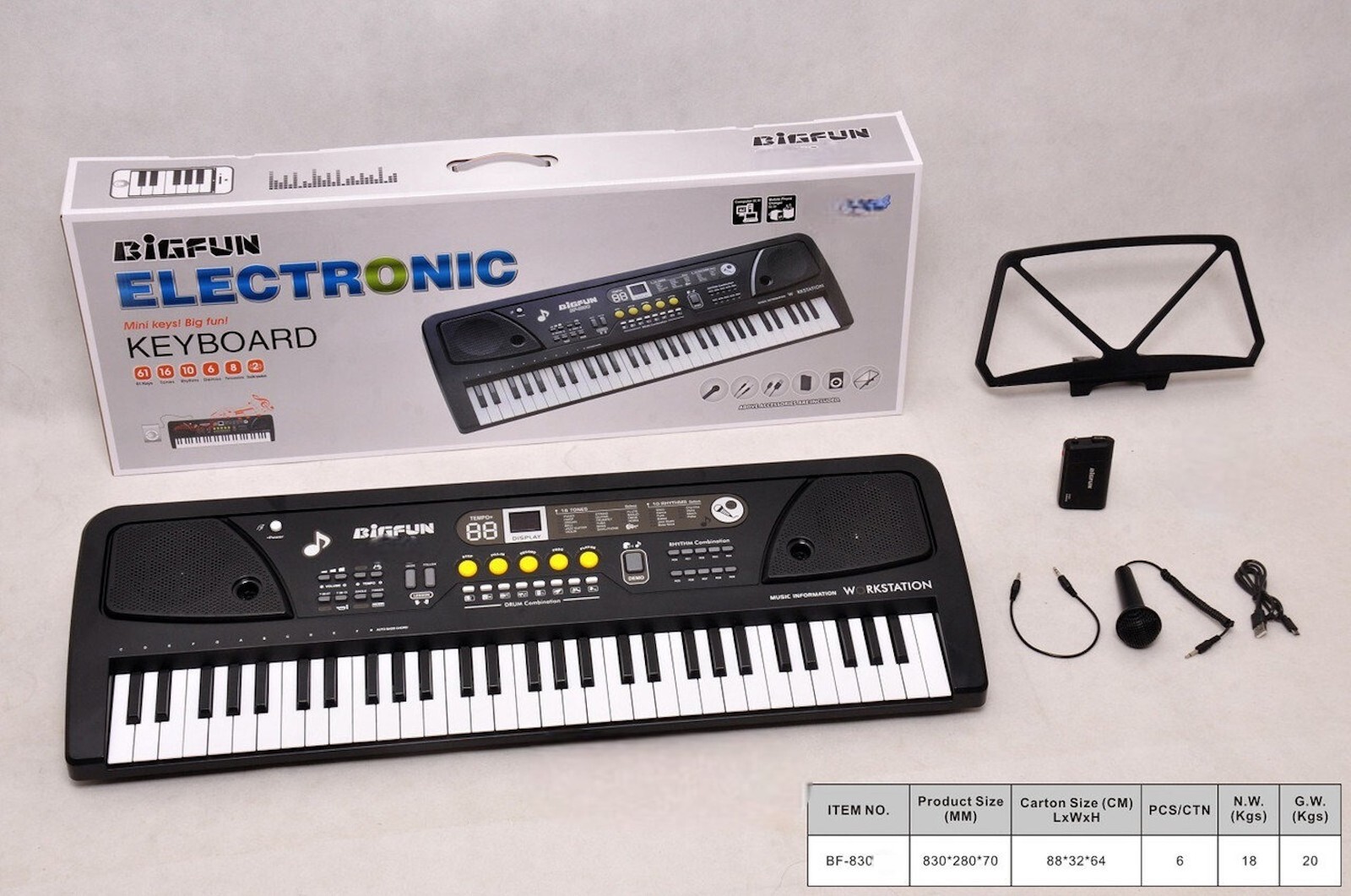 61-Key Electronic Piano Keyboard with USB, MP3 & Microphone – Ideal for Beginners & Pros-image