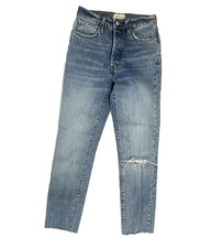 FREE PEOPLE Skinny Jeans Womens 24 We The Free Distressed Raw Hem Ankle