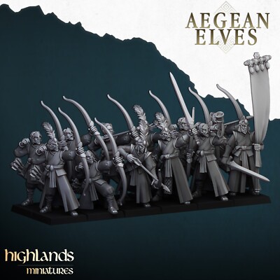 12x Aegean Elves Archers für Old World AOS Sigmar Hochelfen Bogenschützen