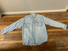 Levi's Vintage Shirt Red Tab denim Metal Buttons Long Sleeve Men's L