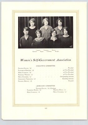 1926 Cornell University Cornellian Women's Self Government Association Members