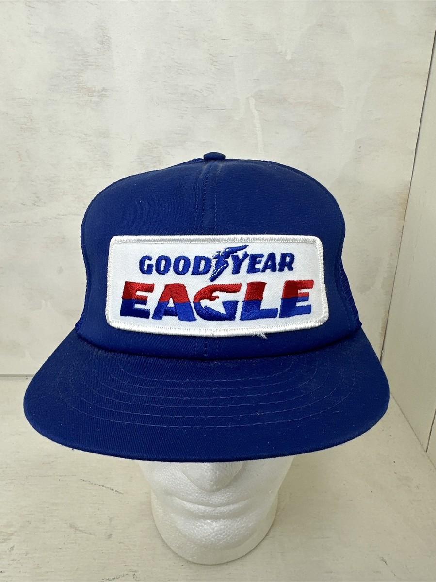 Vintage Goodyear Eagle Trucker Hat Blue 80s Snapback