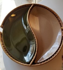 Yin Yang Stoneware by Essex -Serving Round Bowls/tray, mint condition 