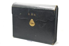 antikes Büro Diplomatenkoffer um 1850 Leder Reiseschreibtisch Handelsvertreter 