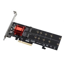 PCI-E3.1 X8 Dual M.2 NVMe SSD to PCIe Adapter Card ASM2812 Expansion Card