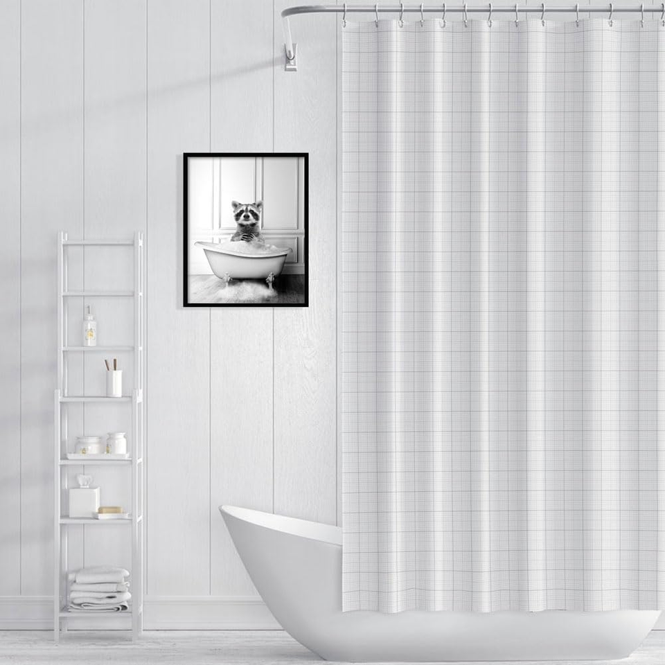 Farmhouse Bathroom Decor Wall Art Funny Raccoon Bathroom Wall Art